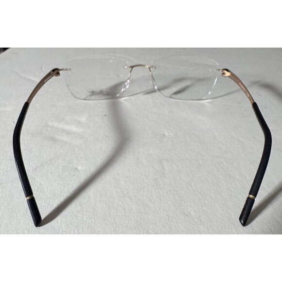 Silhouette Rimless Eyeglasses Gold & Black Frame Only Unisex Titanium 4412 52-17 - Picture 4 of 14